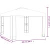 Paviljong med dubbeltak vit vidaXL 3 x 3 m – miniatyr 6