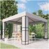 Paviljong med dubbeltak vit vidaXL 3 x 3 m – miniatyr 1
