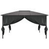 Paviljong med gardin aluminium 4x3x2,6 m svart vidaXL 4 x 3 m – miniatyr 2