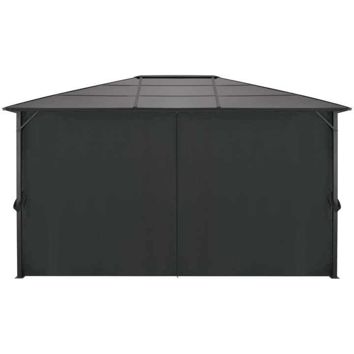 Paviljong med gardin aluminium 4x3x2,6 m svart vidaXL 4 x 3 m – bild 3