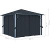 Paviljong med gardin & ljusslinga LED antracit aluminium vidaXL 300 x 300 cm – miniatyr 12