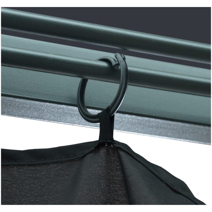 Paviljong med gardin & ljusslinga LED antracit aluminium vidaXL 300 x 300 cm – bild 9