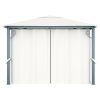 Paviljong med gardin & ljusslinga LED gräddvit aluminium vidaXL 300 x 300 cm – miniatyr 6