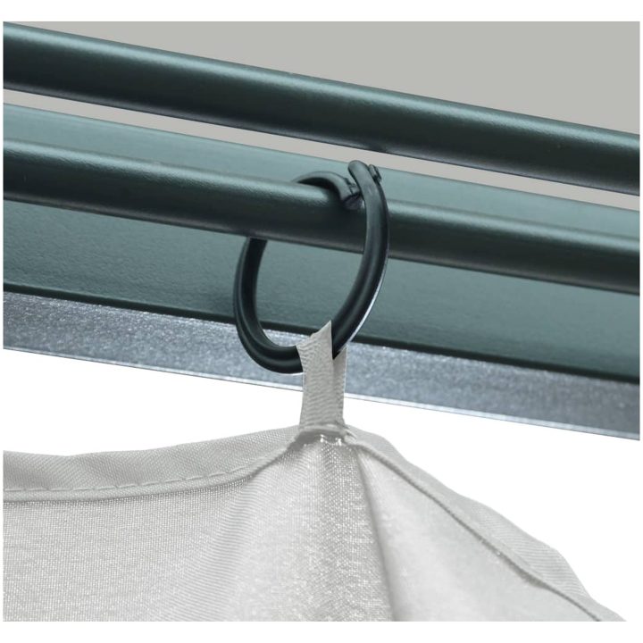 Paviljong med gardin & ljusslinga LED gräddvit aluminium vidaXL 300 x 300 cm – bild 10