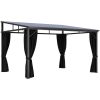 Paviljong med gardiner 405x294x244 cm antracit vidaXL – miniatyr 2