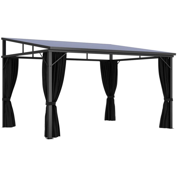 Paviljong med gardiner 405x294x244 cm antracit vidaXL – bild 2