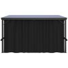 Paviljong med gardiner 405x294x244 cm antracit vidaXL – miniatyr 4