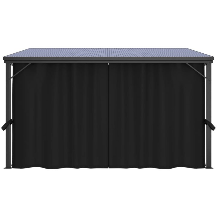 Paviljong med gardiner 405x294x244 cm antracit vidaXL – bild 4