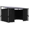 Paviljong med gardiner 405x294x244 cm antracit vidaXL – miniatyr 5