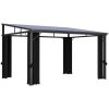 Paviljong med gardiner 405x294x244 cm antracit vidaXL – miniatyr 1