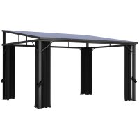 Paviljong med gardiner 405x294x244 cm antracit vidaXL