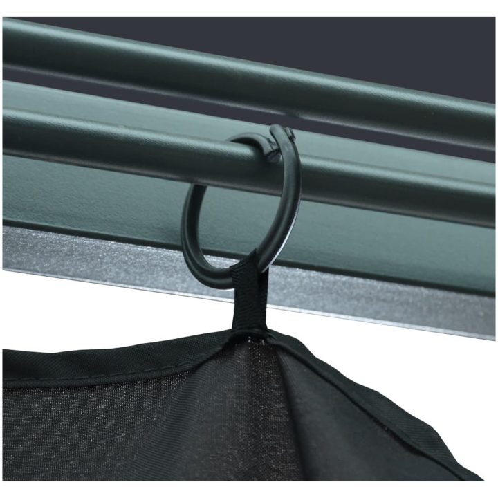 Paviljong med gardiner antracit aluminium vidaXL 300 x 300 cm – bild 7