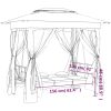 Paviljong med hammock grön tyg&stål vidaXL – miniatyr 11