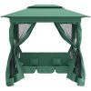 Paviljong med hammock grön tyg&stål vidaXL – miniatyr 3