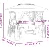 Paviljong med hammock grön tyg&stål vidaXL – miniatyr 10
