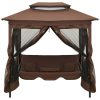 Paviljong med hammock kaffebrun vidaXL – miniatyr 2