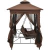 Paviljong med hammock kaffebrun vidaXL – miniatyr 3