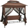 Paviljong med hammock kaffebrun vidaXL – miniatyr 4