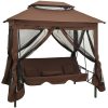 Paviljong med hammock kaffebrun vidaXL – miniatyr 1