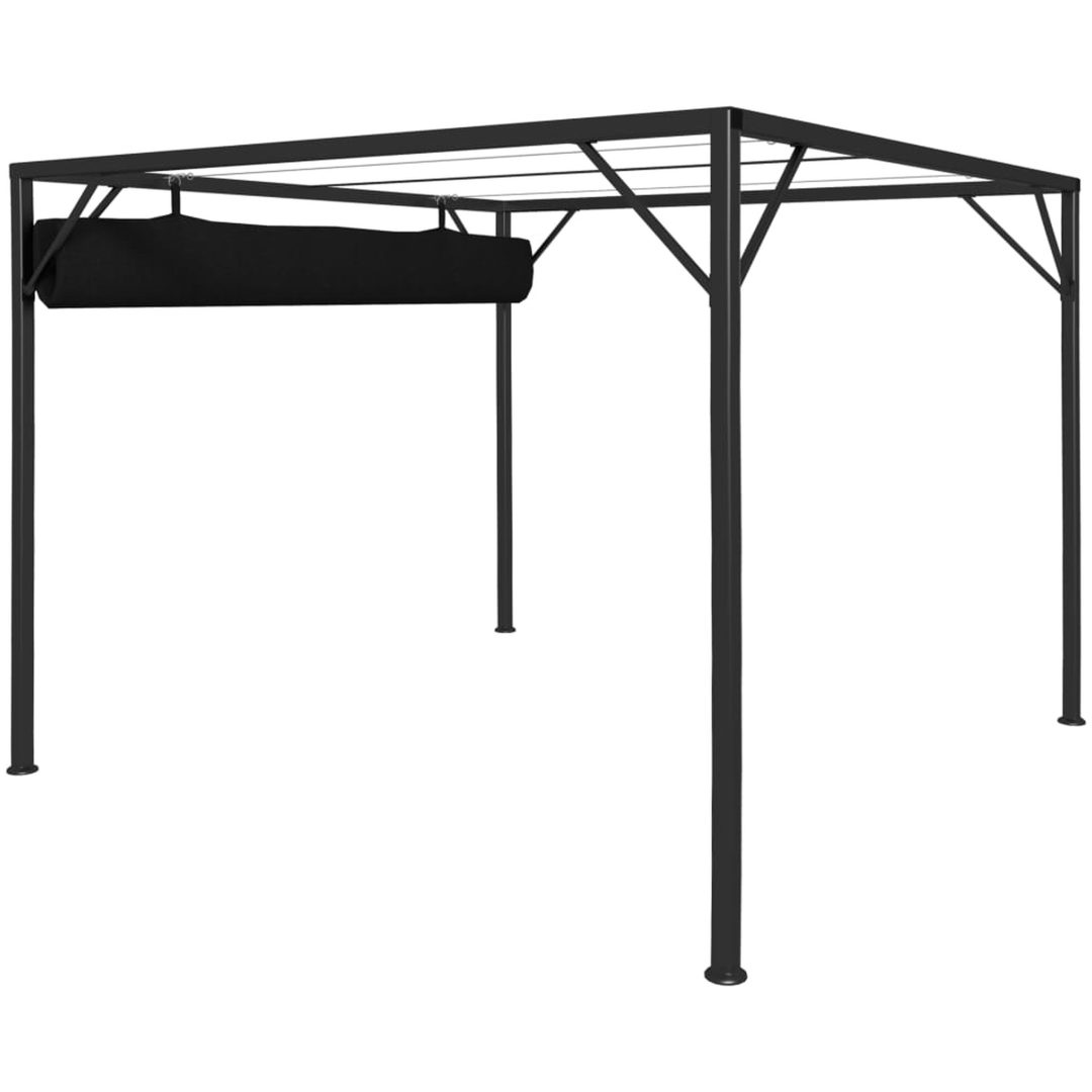 Paviljong med infällbart tak 3x3 m antracit vidaXL – bild 5