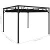Paviljong med infällbart tak 3x3 m antracit vidaXL – miniatyr 8