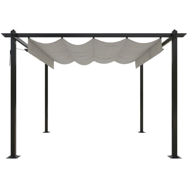 Paviljong med infällbart tak 3x3 m gräddvit vidaXL 3 x 3 x 2.2 m – bild 3
