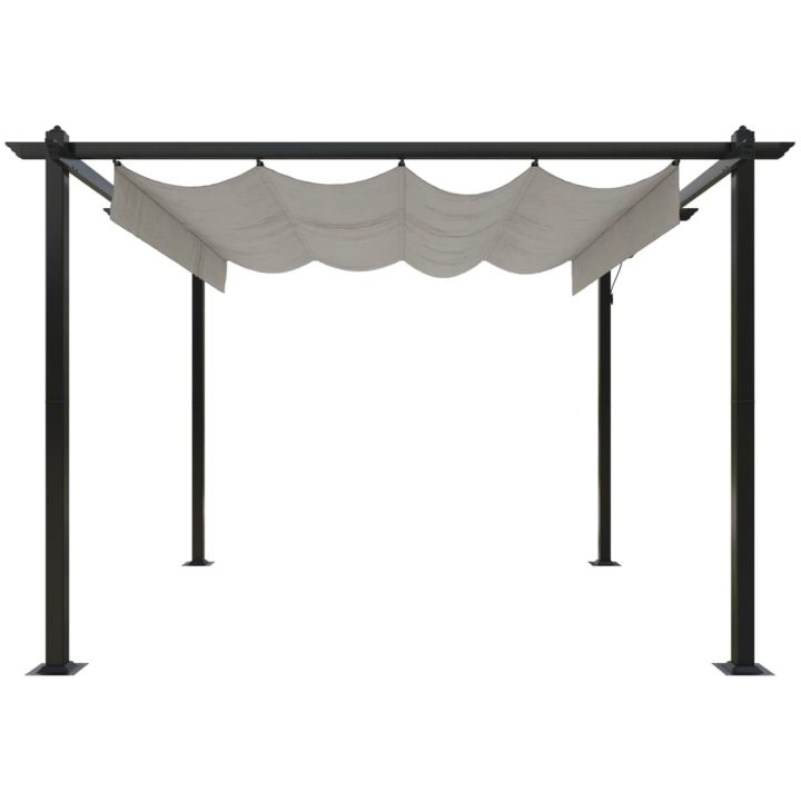 Paviljong med infällbart tak 3x3 m gräddvit vidaXL 3 x 3 x 2.2 m – bild 5
