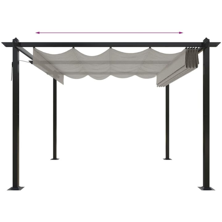 Paviljong med infällbart tak 3x3 m gräddvit vidaXL 3 x 3 x 2.2 m – bild 6