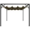 Paviljong med infällbart tak 3x3 m taupe 180 g/m² vidaXL – miniatyr 2