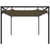 Paviljong med infällbart tak 3x3 m taupe 180 g/m² vidaXL – miniatyr 3