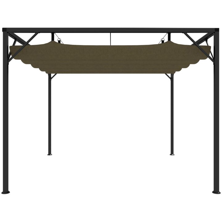 Paviljong med infällbart tak 3x3 m taupe 180 g/m² vidaXL – bild 3