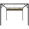 Paviljong med infällbart tak 3x3 m taupe 180 g/m² vidaXL – miniatyr 4