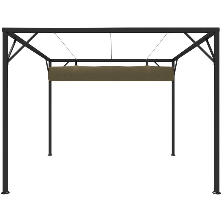Paviljong med infällbart tak 3x3 m taupe 180 g/m² vidaXL – bild 4