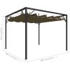 Paviljong med infällbart tak 3x3 m taupe 180 g/m² vidaXL – miniatyr 8
