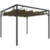 Paviljong med infällbart tak 3x3 m taupe 180 g/m² vidaXL – miniatyr 1