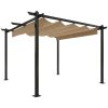 Paviljong med infällbart tak 3x3 m taupe vidaXL 3 x 3 x 2.2 m – miniatyr 2