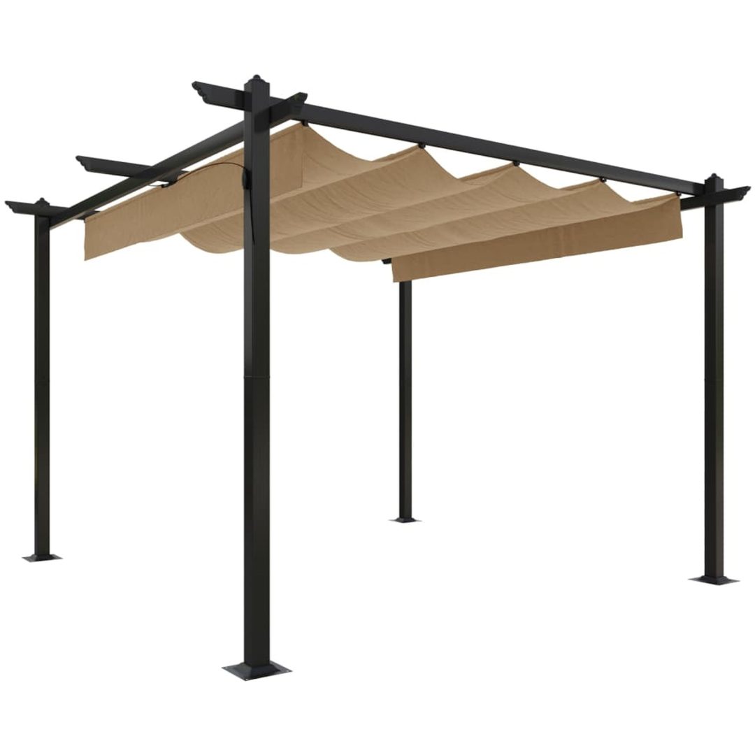 Paviljong med infällbart tak 3x3 m taupe vidaXL 3 x 3 x 2.2 m – bild 2