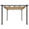 Paviljong med infällbart tak 3x3 m taupe vidaXL 3 x 3 x 2.2 m – miniatyr 3