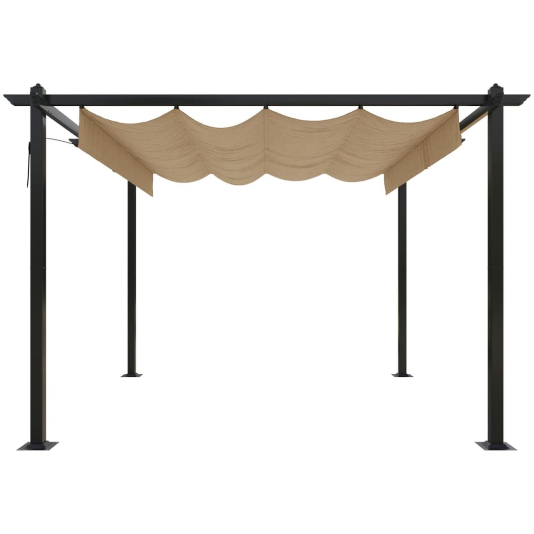 Paviljong med infällbart tak 3x3 m taupe vidaXL 3 x 3 x 2.2 m – bild 3