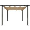 Paviljong med infällbart tak 3x3 m taupe vidaXL 3 x 3 x 2.2 m – miniatyr 5