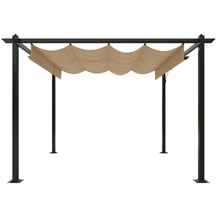 Paviljong med infällbart tak 3x3 m taupe vidaXL 3 x 3 x 2.2 m – bild 5