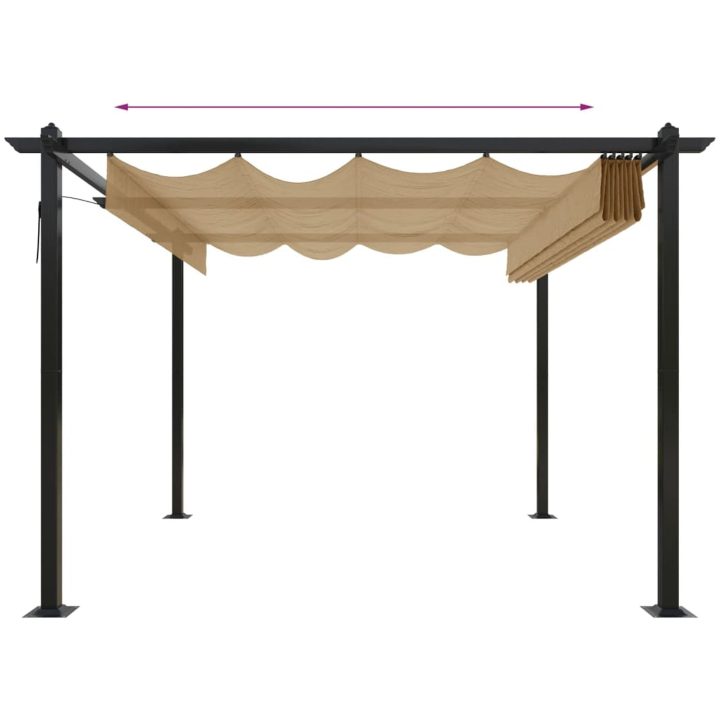 Paviljong med infällbart tak 3x3 m taupe vidaXL 3 x 3 x 2.2 m – bild 6