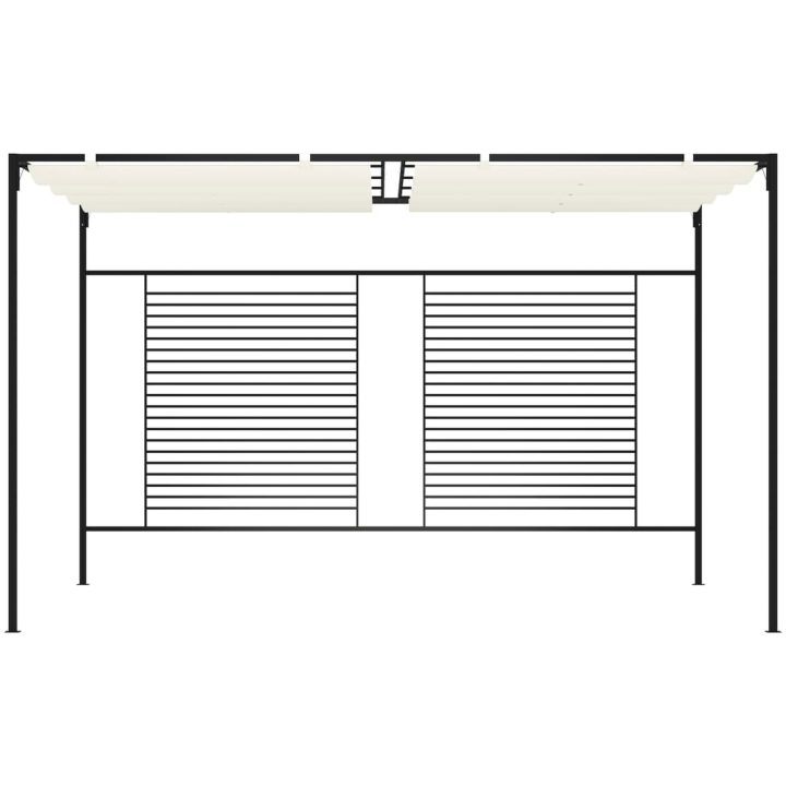 Paviljong med infällbart tak 3x4x2,3 m gräddvit 180 g/m² vidaXL – bild 2