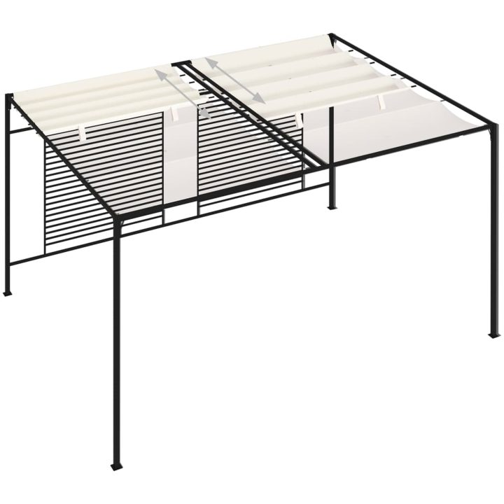 Paviljong med infällbart tak 3x4x2,3 m gräddvit 180 g/m² vidaXL – bild 4