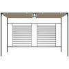 Paviljong med infällbart tak 3x4x2,3 m taupe 180 g/m² vidaXL – miniatyr 2