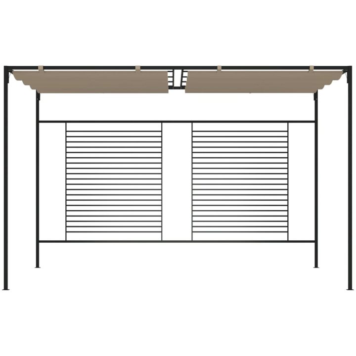 Paviljong med infällbart tak 3x4x2,3 m taupe 180 g/m² vidaXL – bild 2