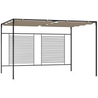 Paviljong med infällbart tak 3x4x2,3 m taupe 180 g/m² vidaXL