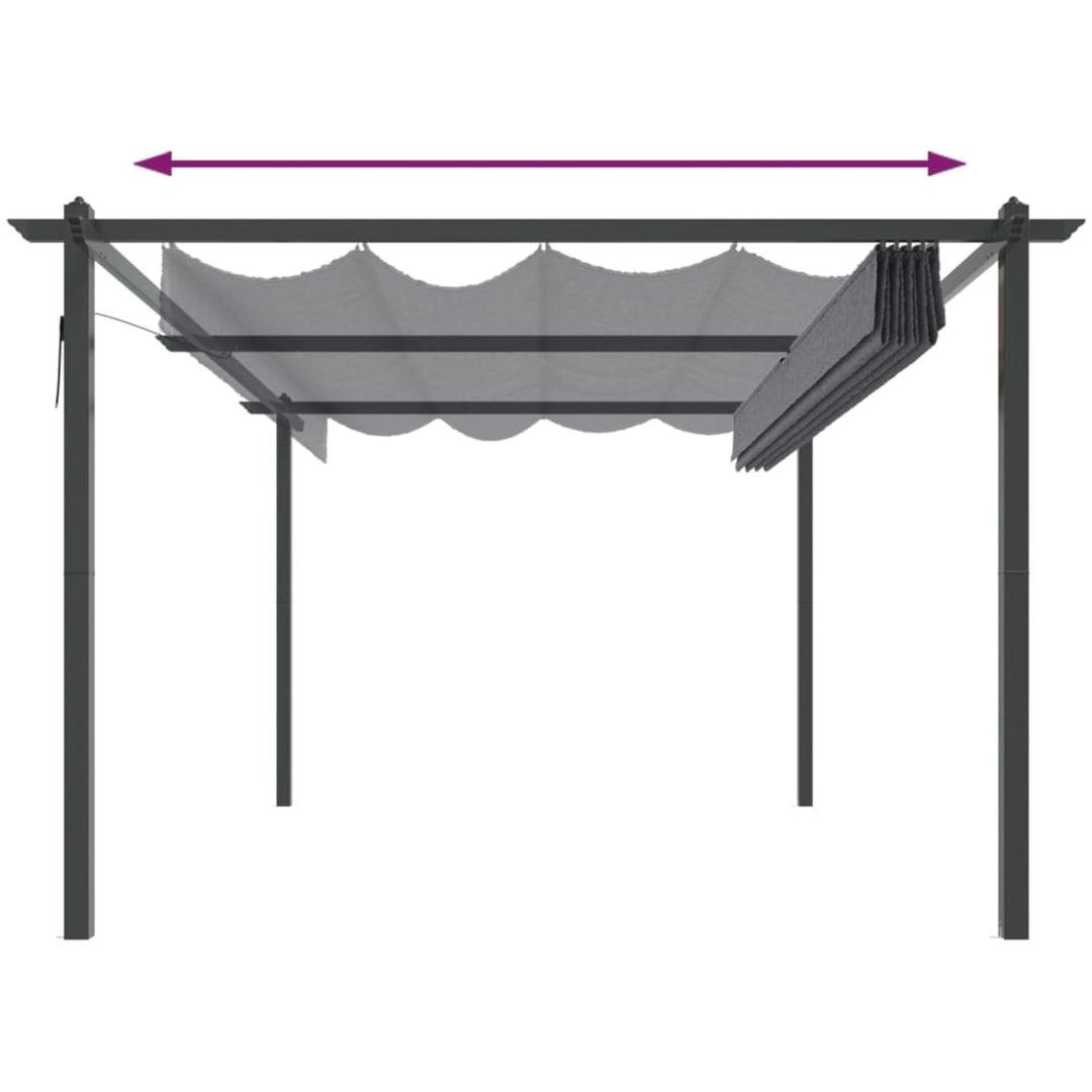 Paviljong med infällbart tak 4x3 m antracit vidaXL 4 x 3 x 2.2 m – bild 5