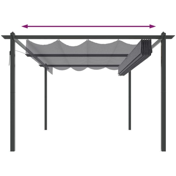 Paviljong med infällbart tak 4x3 m antracit vidaXL 4 x 3 x 2.2 m – bild 5