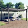 Paviljong med infällbart tak 4x3 m antracit vidaXL 4 x 3 x 2.2 m – miniatyr 1